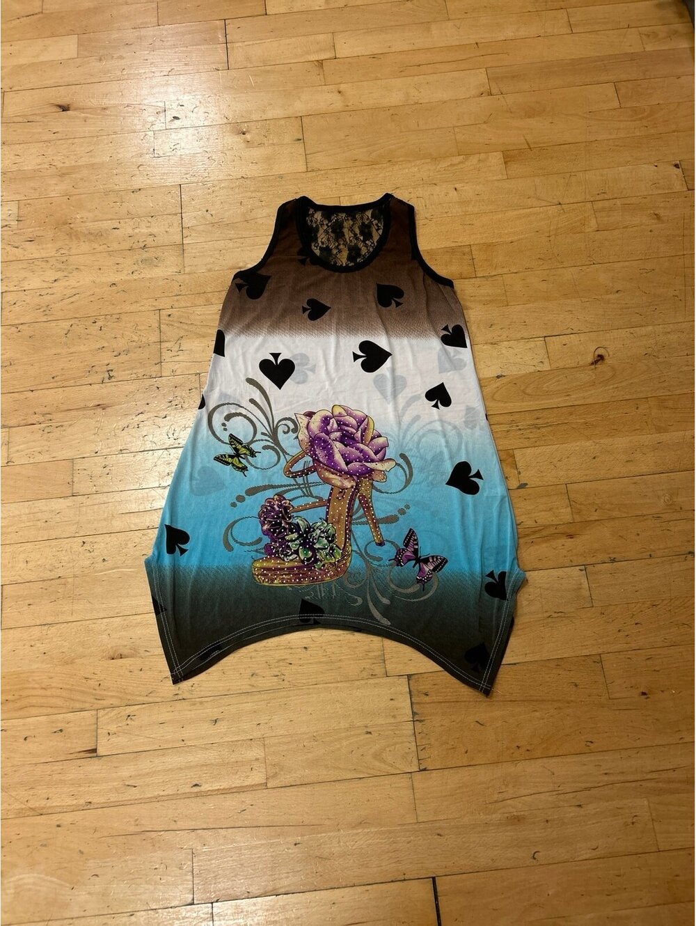 Sexy Graphic Designer HighHeel Rhinestone and Spades Dress